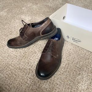Brand New Men’s Size 11 Leather Oxford Penguin Dress Shoes Brown With Box